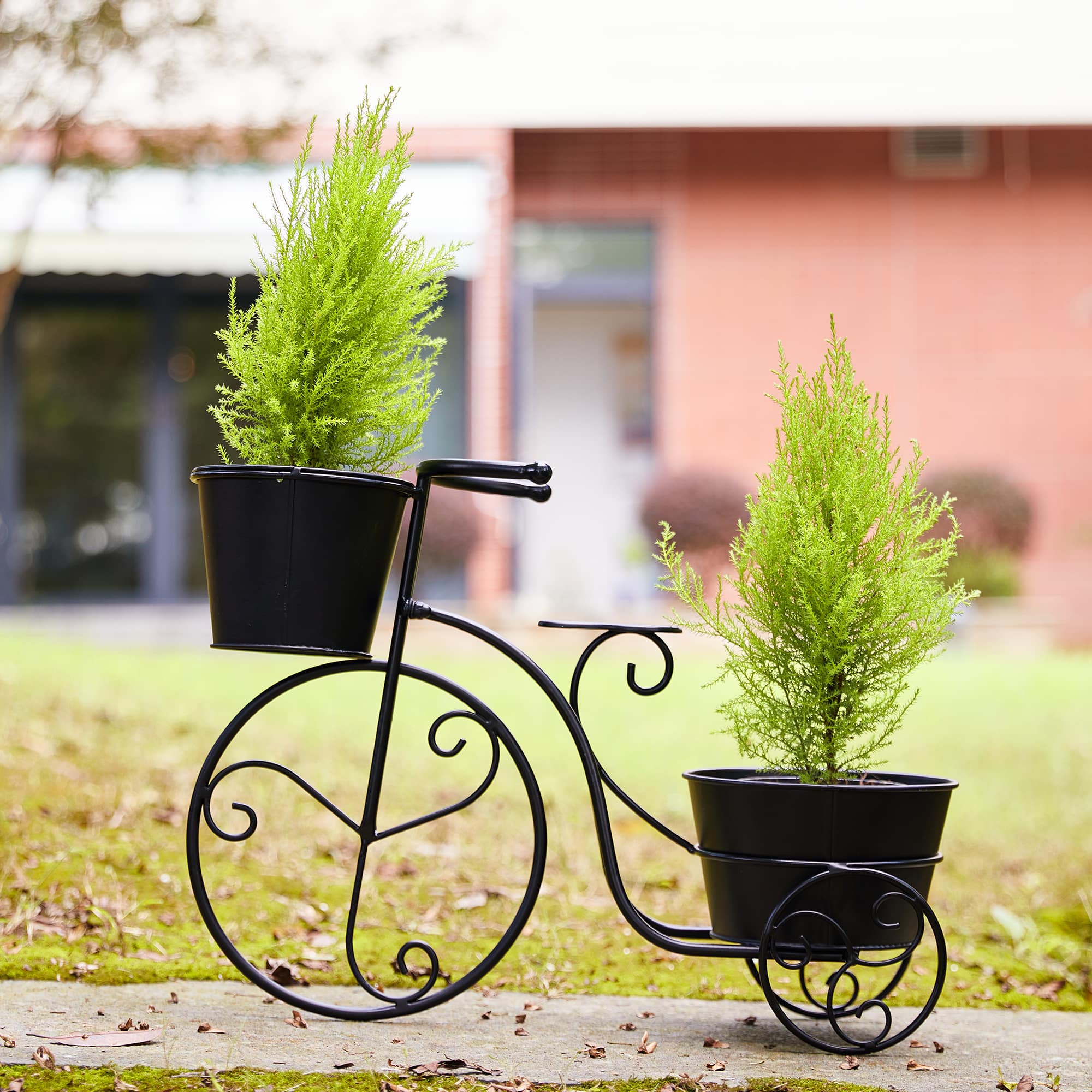 Glitzhome® 20.75" Black Metal Bicycle Planter